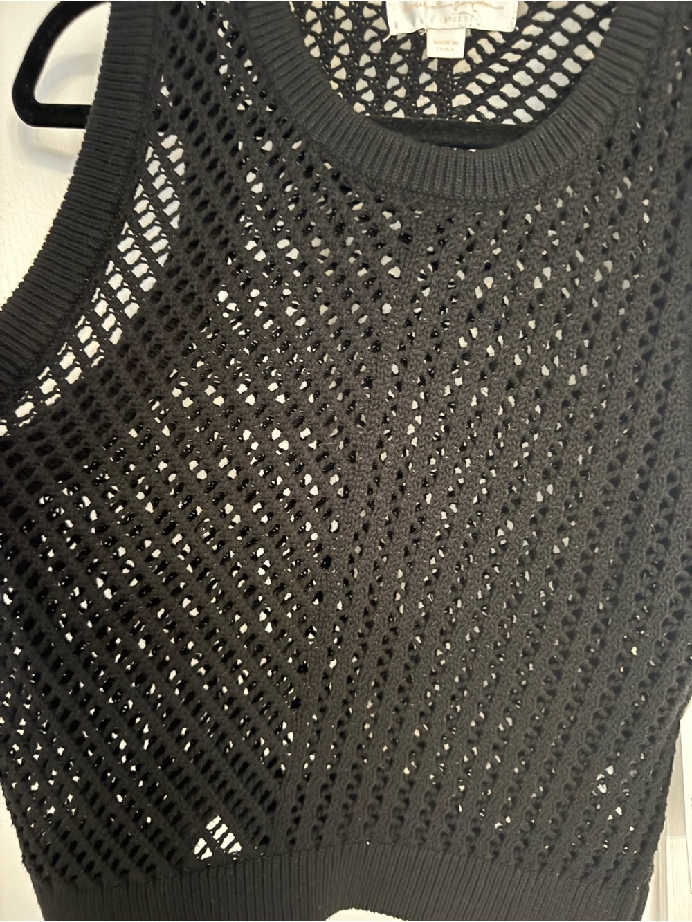 Spiritual Gangster Black Open-Knit Sleeveless Tank - Picture 4 of 6